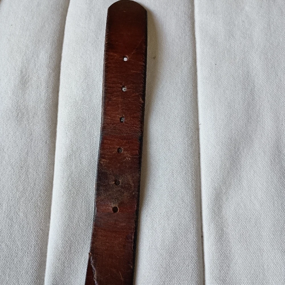 Vintage Leegin Eagle Leather Brown Belt with Brass Buckle_38